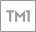 Logo da marca TM1 em letras maiúsculas cinzas