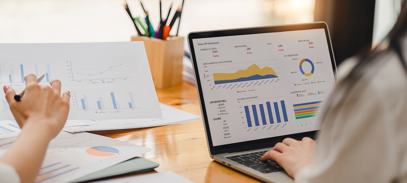 imagem mulher analisando dados